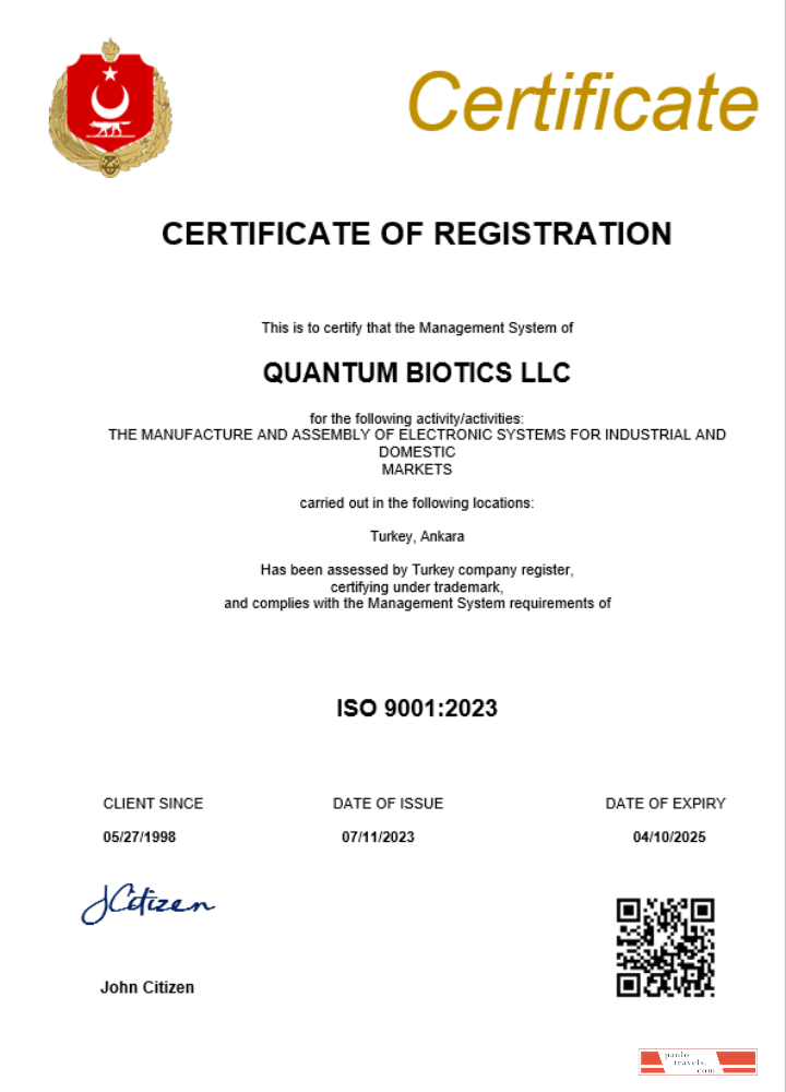 Turkey business registration certificate Word and PDF template